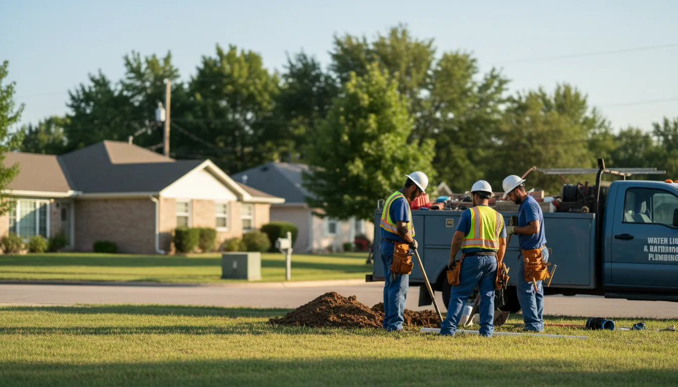 Residential water line and bathroom plumbing service in Pawnee, OK